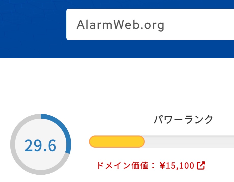 AlarmWeb.org ドメインパワー