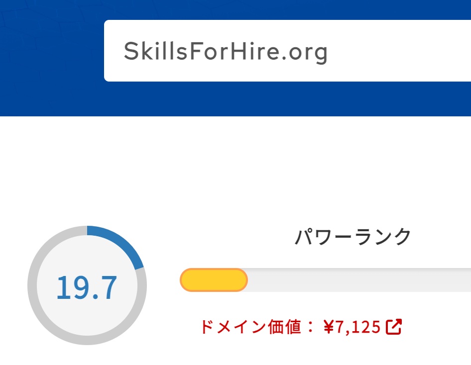 SkillsForHire.orgドメインパワー